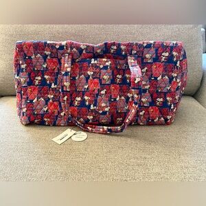 Vera Bradley Peanuts Snoopy’s House Large Travel Duffel Bag NWT